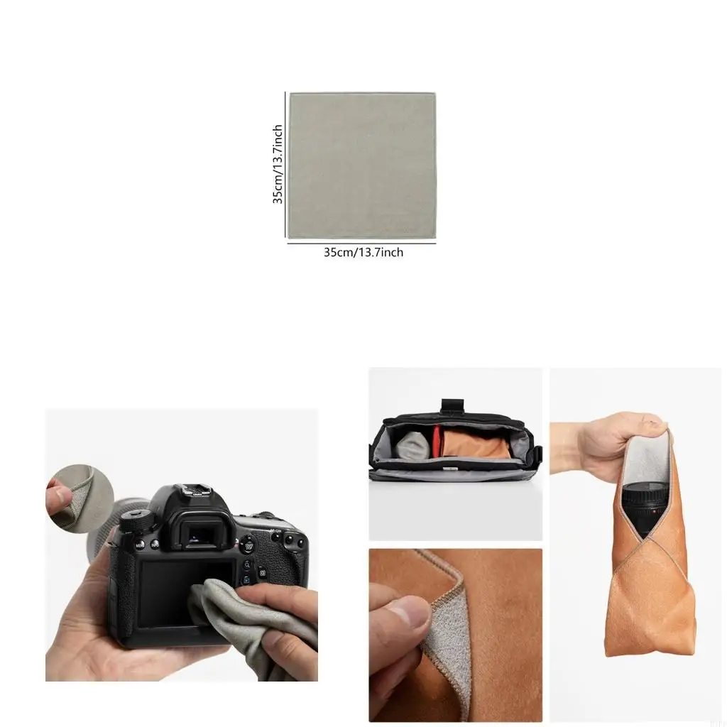 E1PF Secure Camera Equipment Wrap Protective Lens Cloth Magical Folding Cloth Storage Solution for Digital Gadget 35cm