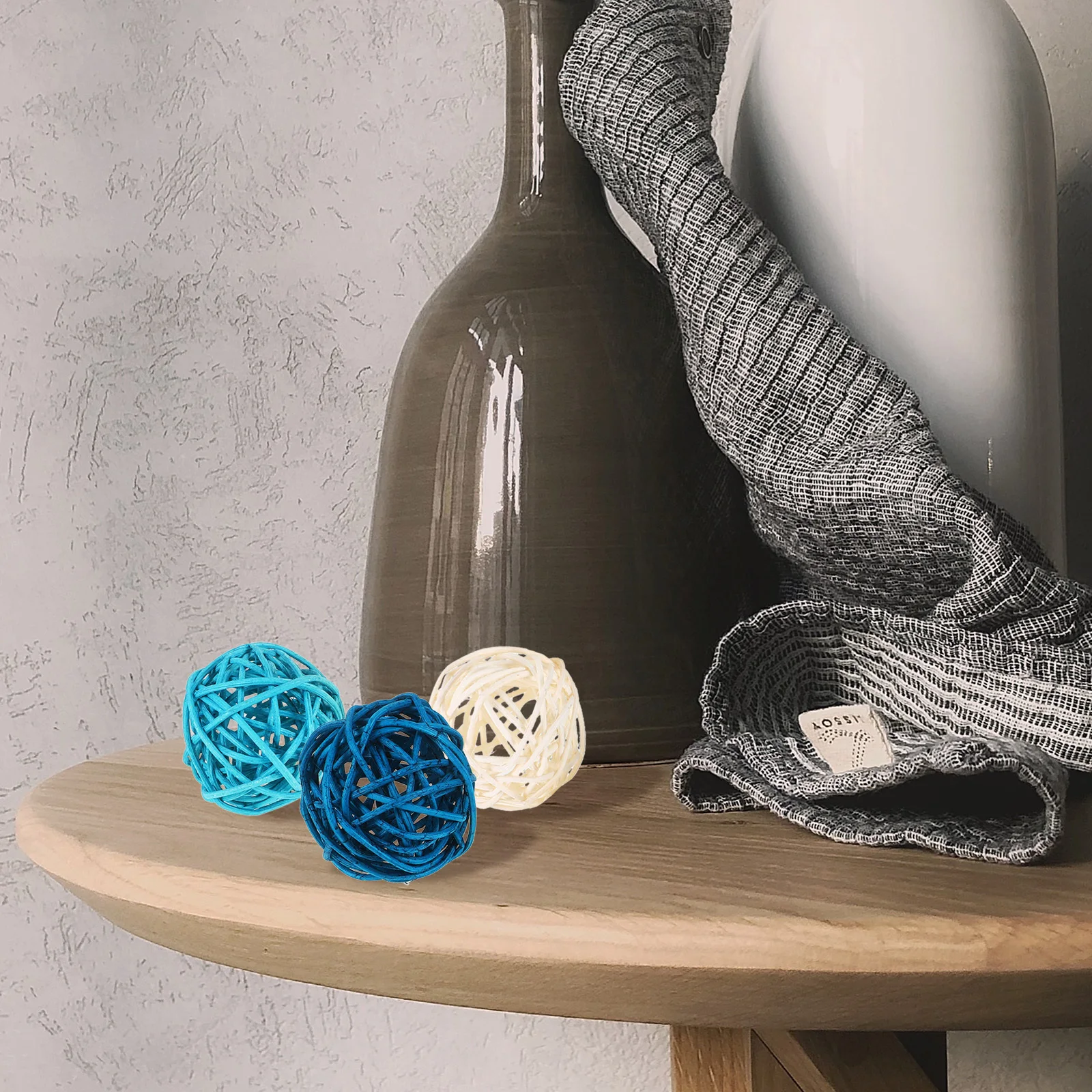 

15pcs Rattan Balls Decorative Orbs For Bowls Vase Fillers Table Centerpiece Home Office Decor Essential Oil Diffuser Natural