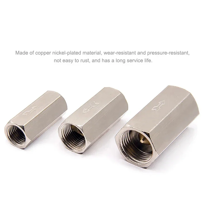 

Pneumatic Check Valve One Way Valve Air Gas Single Way Brass Valve 1/8 1/4 3/8 1/2 Air Compressor Pipe Fitting Adapter