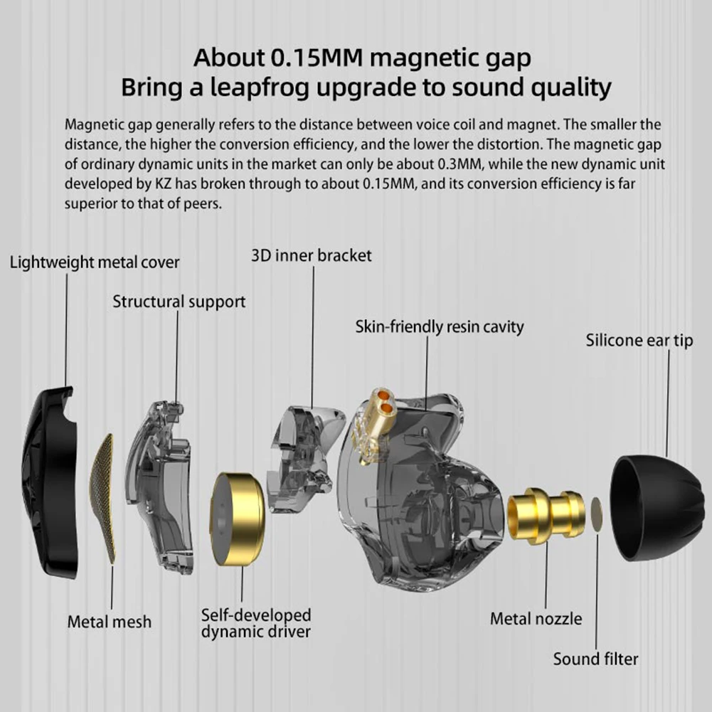 KZ-DQS في الأذن السلكية سماعات ديناميكية رصد سماعات 3.5 مللي متر التوصيل إلغاء الضوضاء باس سماعات للرياضة لعبة الموسيقى