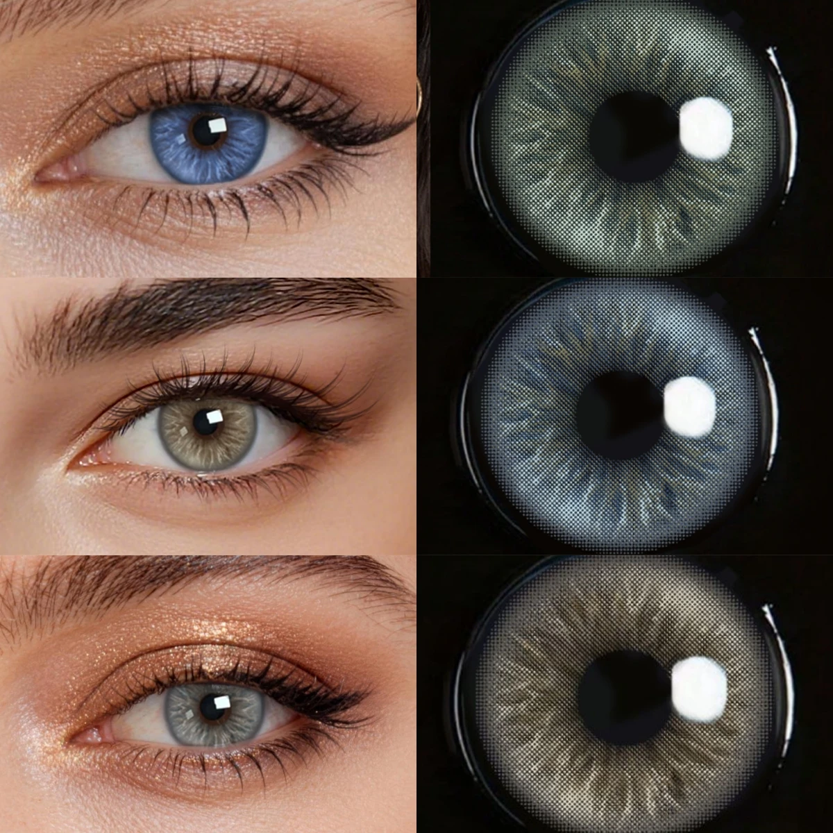 VISUASHOW Cannes Braune Natürliche Farbige Kontaktlinsen Halbjährliche Komfort-Softe Linsen Augenfreundlich Tägliche Kosmetik Schönheits-Make-up