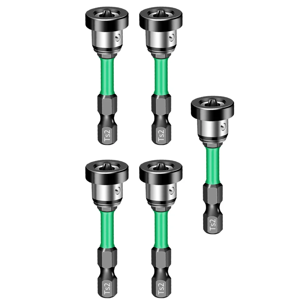 Magnetic Screwdriver Bits Set of 5 Designed for Precision in Plasterboard Installation with Various Drill Types