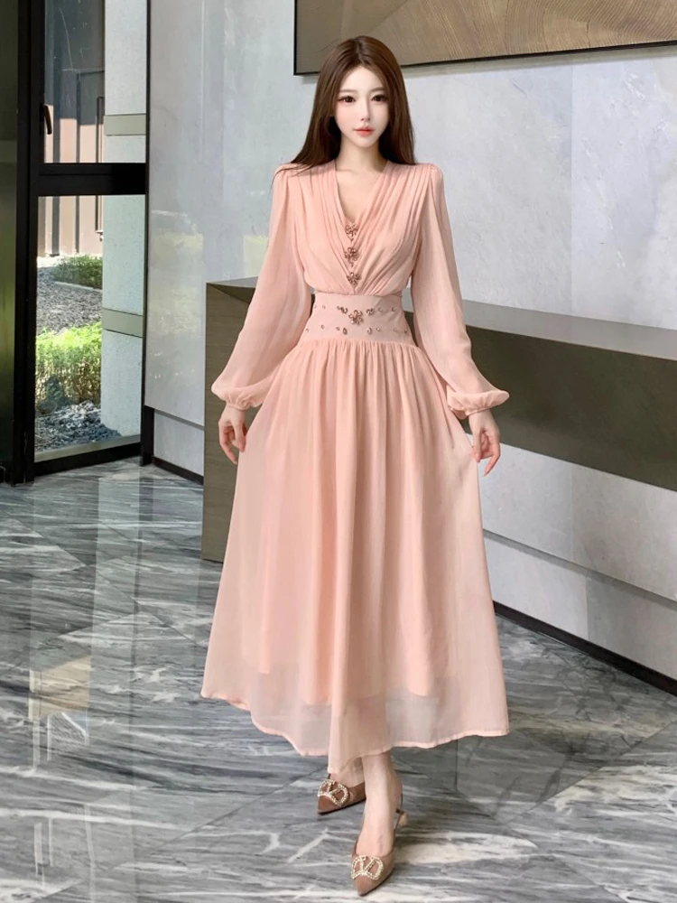 

Элегантная длинная шифоновая юбка с цветочным узором, декорированная, с завышенной талией, скрывающая живот, в стиле феи, с высокой талией, дизайн «Принцесса»