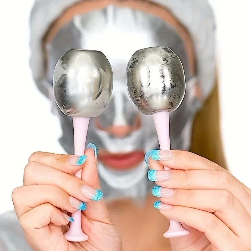 Globi di ghiaccio per il viso Globi spa per il viso criogenici rinfrescanti in acciaio inossidabile per massaggiatore per occhi viso antietà Strumento per la cura della pelle per la cura della bellezza