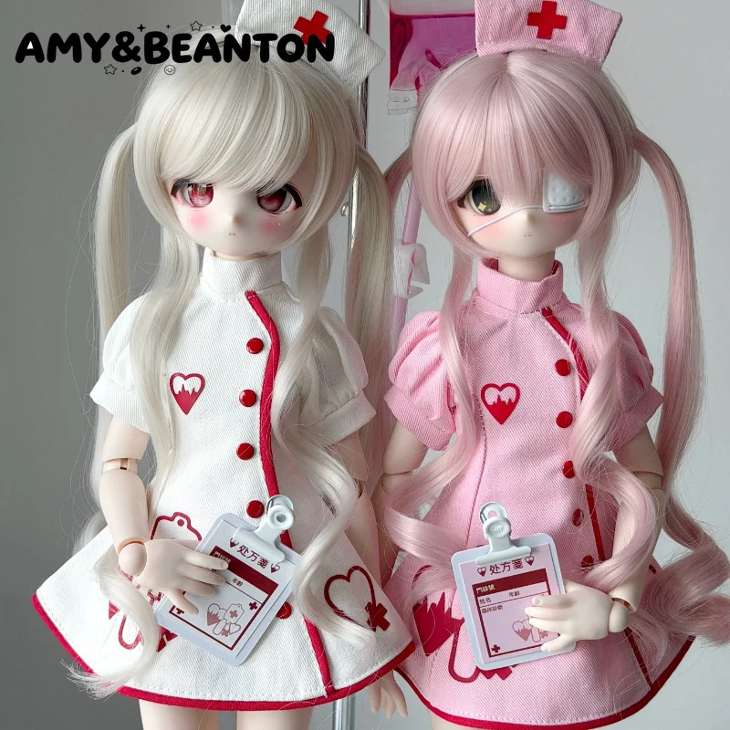 1/4 BJD MDD Nurse Doll Clothes Outfit Medical Uniform Fit For MDD F3 MSD 1/4 Scale Doll Hospital Nurse Dress And Cap Accessories