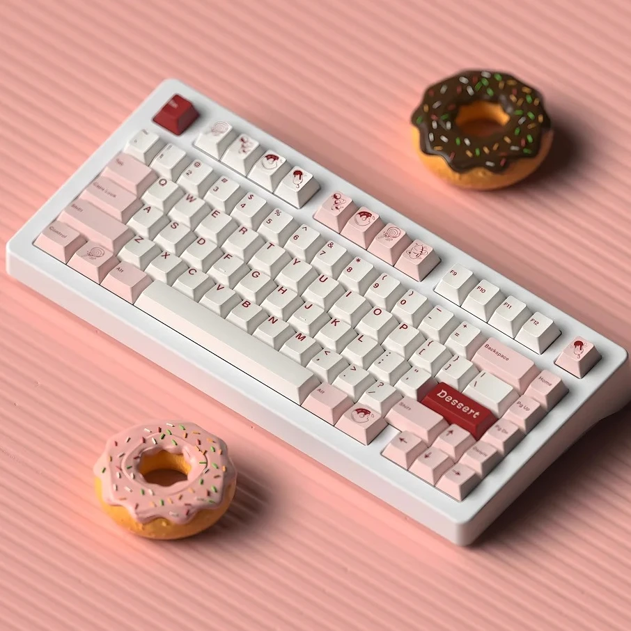 

Dessert keycap factory high heat sublimation customer set suitable for MX switch mechanical keyboard