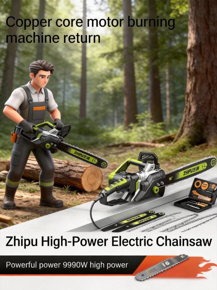 Handheld Mini Electric Chainsaw Household Outdoor Wood Firewood Tree Logging Cutting Saw