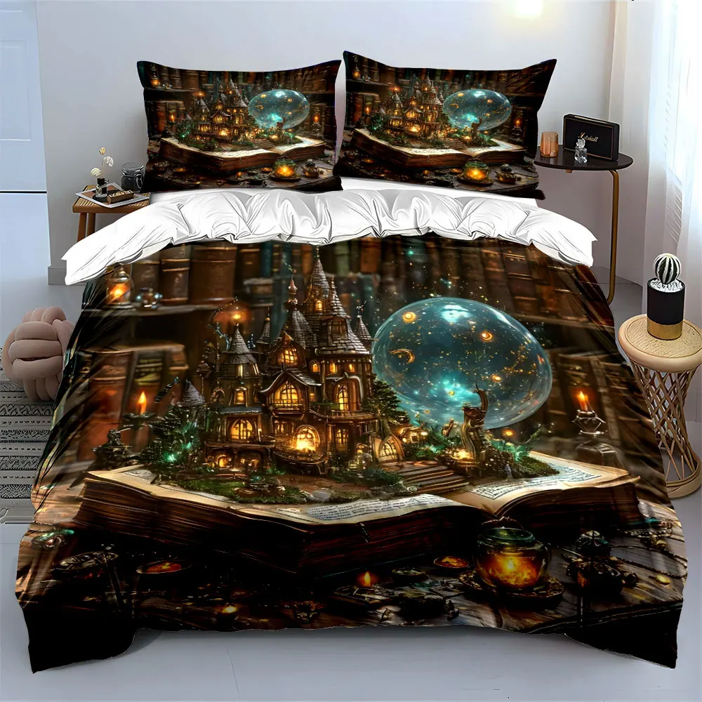 Magic Castle Book Decor Set Multiple sizes kid's and adults' bedroom Exquisite 3PC bedding set, gift