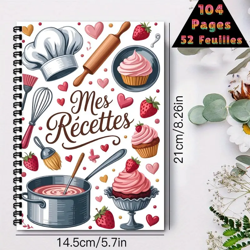 French Recipe Book,Cook Book to Write in Your Own Recipes,Healthy Recipe Planner Suitable for Cooking Enthusiasts,DIY Meal Plans