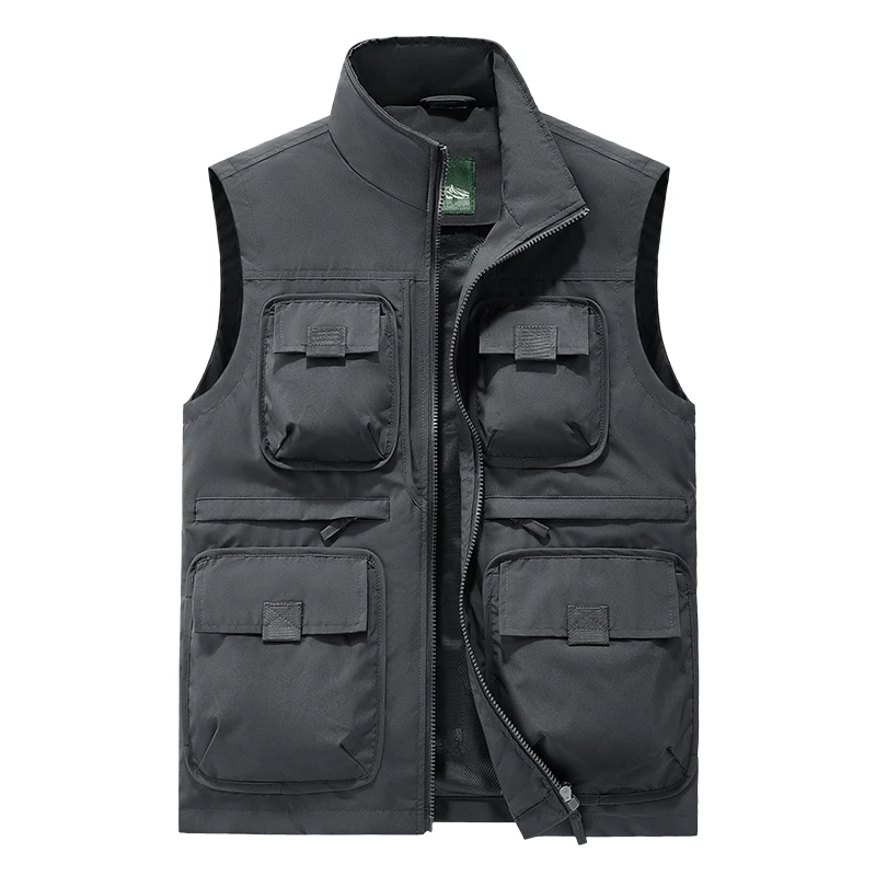 

Loose Outdoor Solid Color Vest Tooling Multi-Pocket Fishing Photographer Vest Men Waistcoat Outdoor Leisure Multi-color Vest