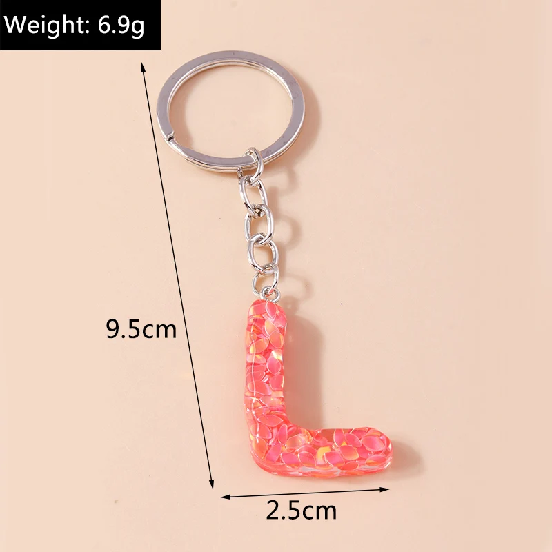 Bunter Acryl-Glitzer-Alphabet-Schlüsselanhänger mit 26 Initialen, A-Z-Buchstaben, Schlüsselanhänger, Anhänger für Frauen und Mädchen, Taschenanhänger, DIY-Schmuck, Geschenke – Detail 19