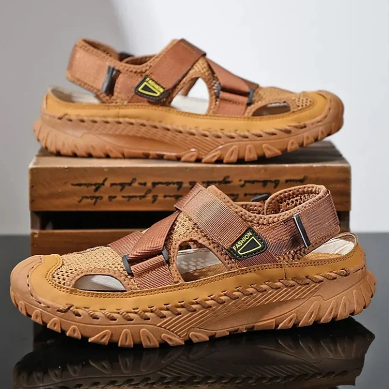 

Summer Men Sandals Leather Mens Casual Shoes Outdoor Men Leather Sandals for Men Beach Shoes Roman Mens Shoes