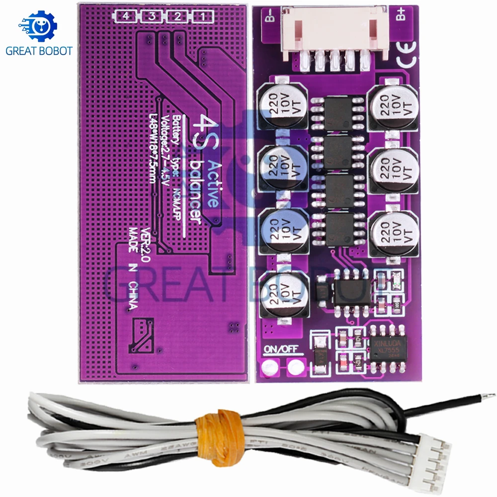3S/4S 1.2A Active Equalization BMS 18650 Battery Protection Charging Board Portable Power Station Module