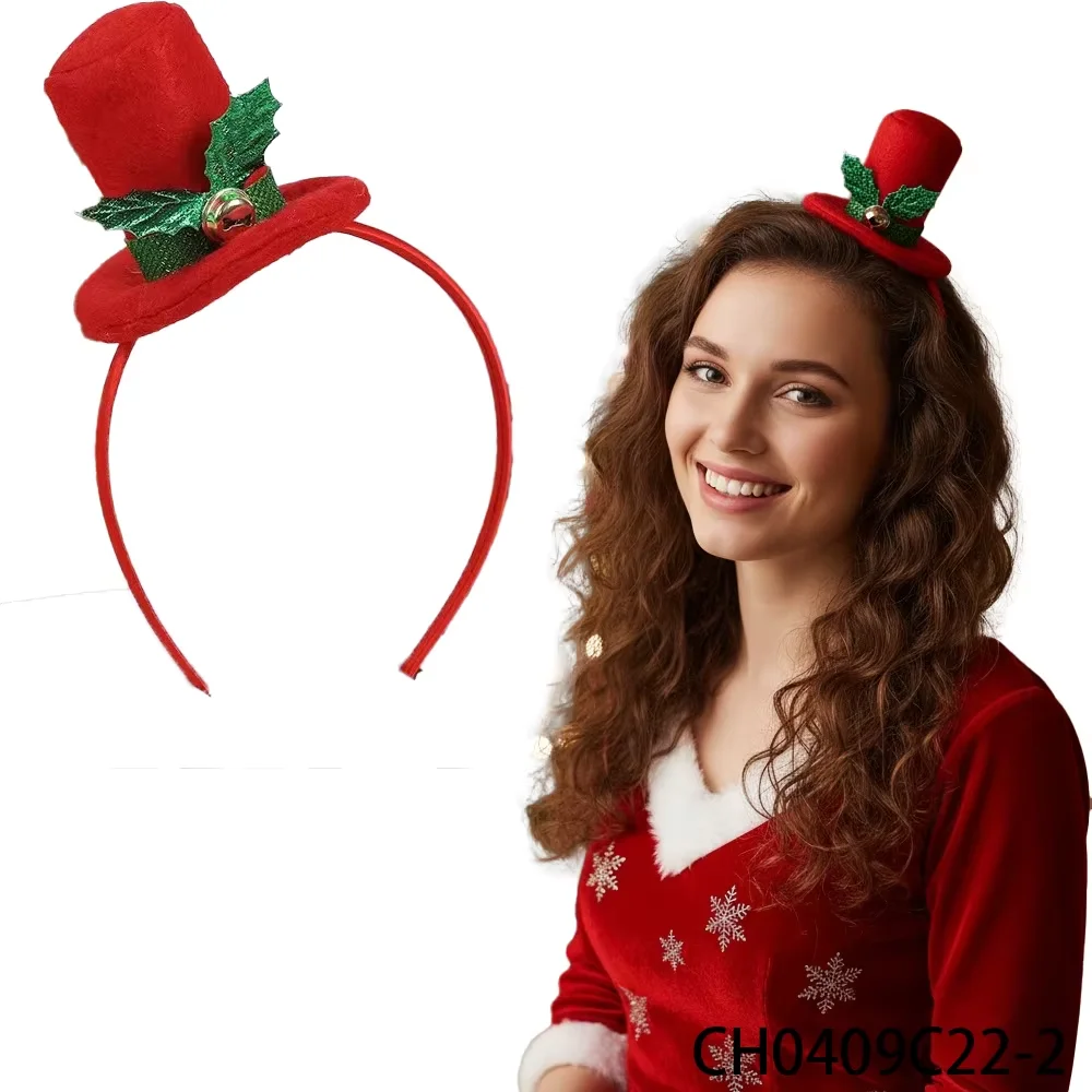 PESENAR عيد الميلاد أفضل قبعة عقال سانتا قبعة الشعر هوب أغطية الرأس المرنة صور الدعائم لمستلزمات ديكور حفلات العطلات الإبداعية