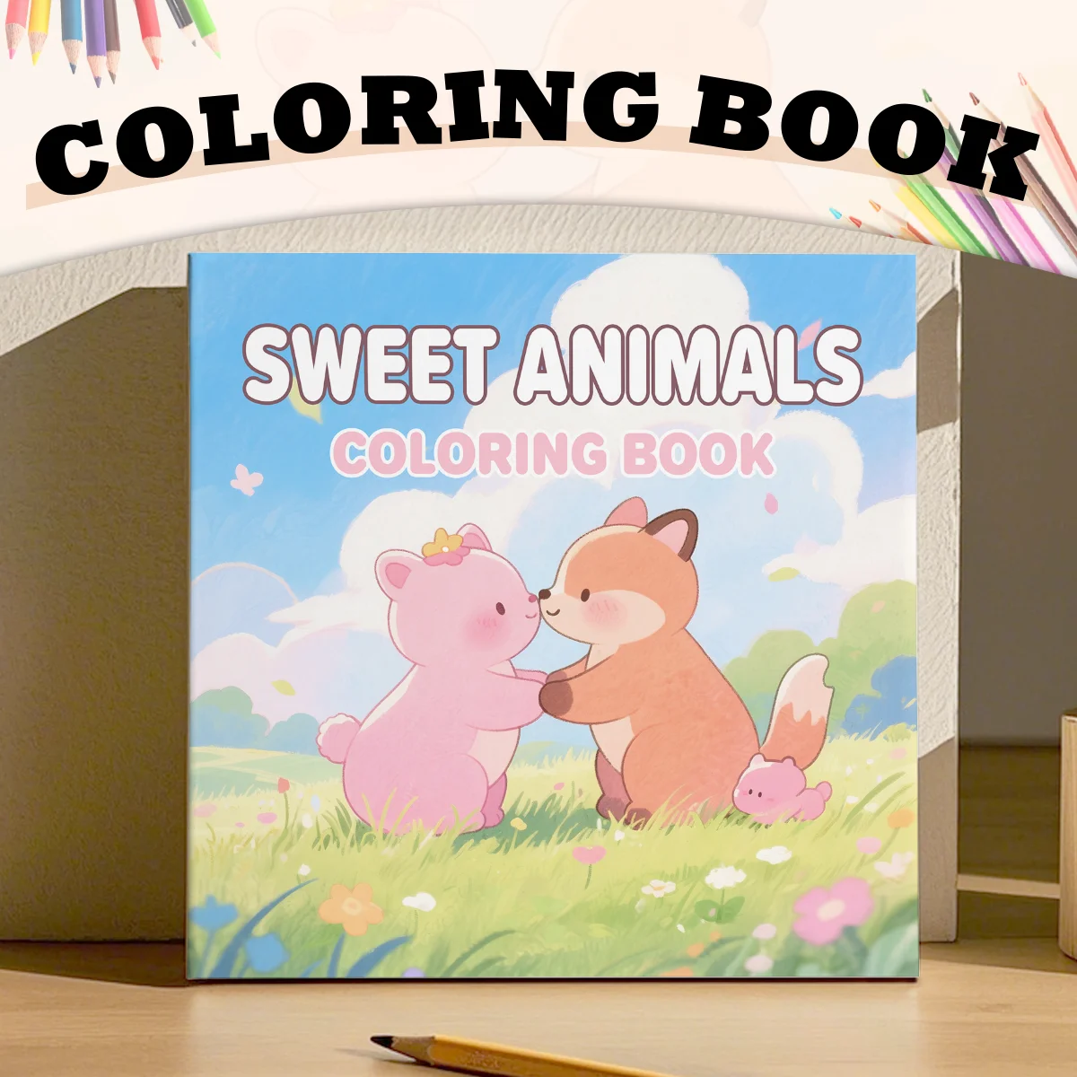 SWEET ANIMALS Malbuch, Stressabbau-Malbuch, Malbuch zum Malen von Graffiti, pädagogisches Doodle-Buch für Erwachsene und Jugendliche