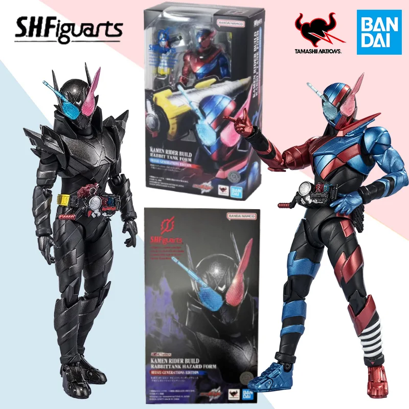 

Original Bandai SHF Kamen Rider Build Rabbit Tank Hazard Form Heisei Generations Edition Anime Model Toy Collectible Figure Gift