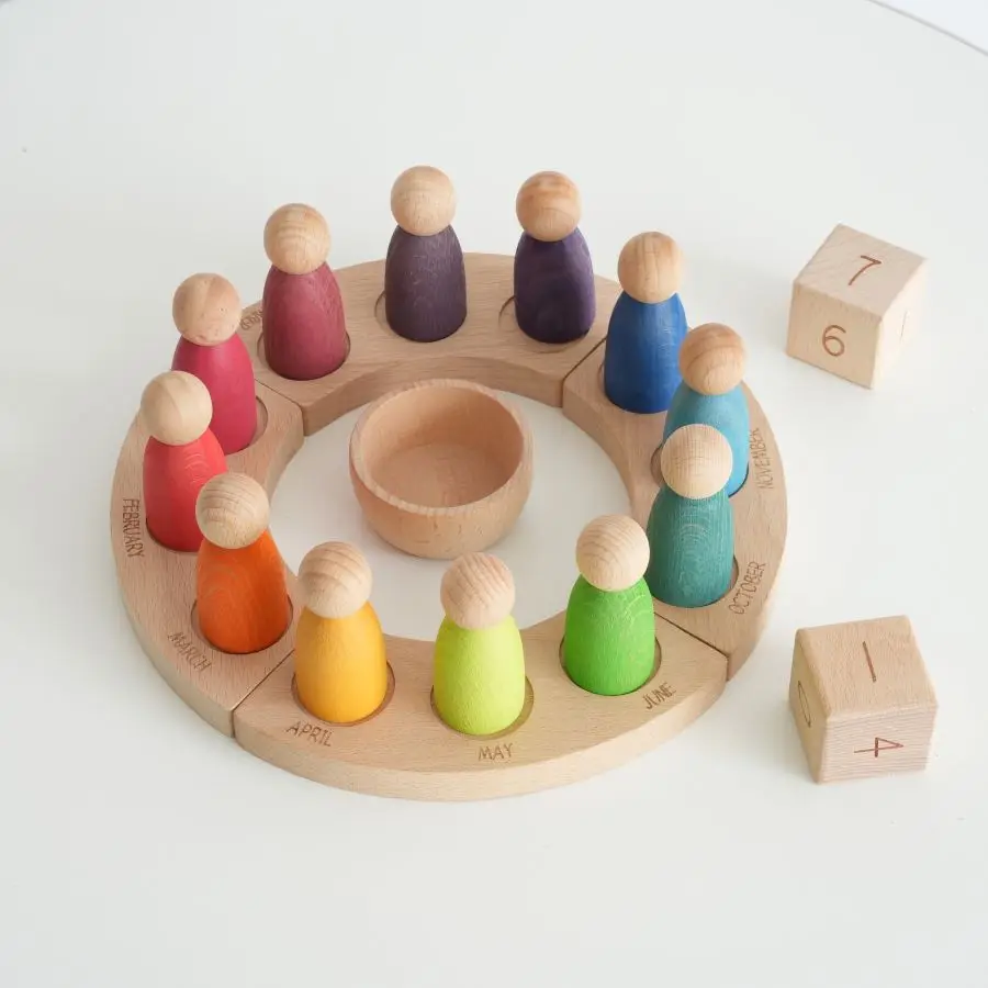 

Beech Wood Immersion Calendar Small People Play Home Building Blocks Toys Children's Puzzle Early Education Building Blocks