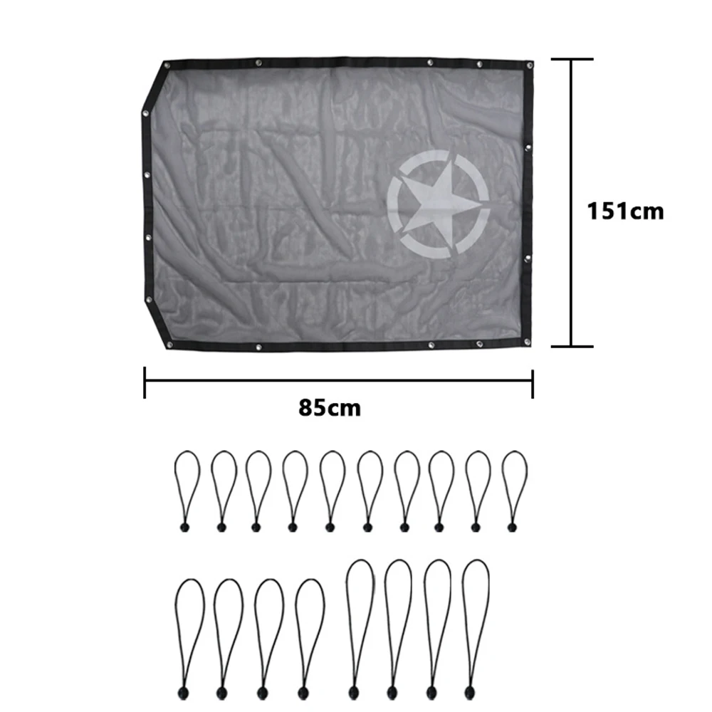 

SXMA JL1320 Black Sun Shades Star Pattern for Jeep Wrangler JL 4 Doors 2018-2024