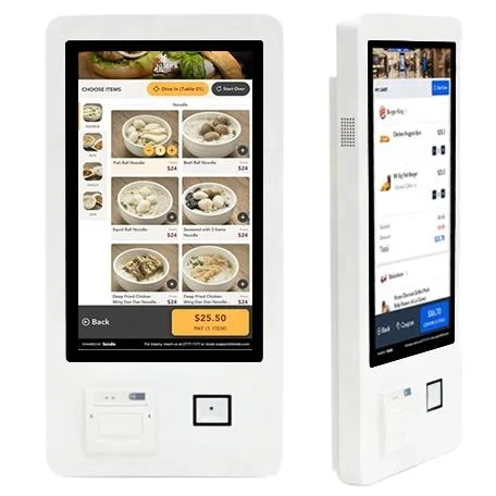 Wall Mounted Indoor Touch Order Payment Kiosk 32 Inch Restaurant Automatic SDK Enabled Installation Windows/Android System