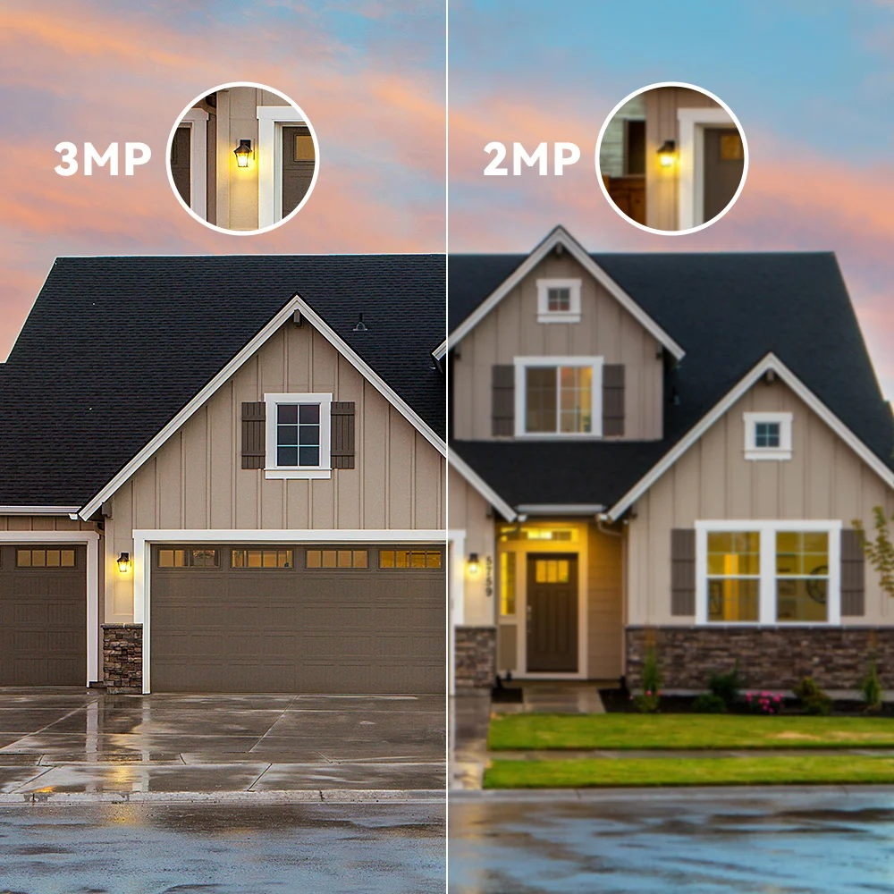 كاميرا أمان WiFi فائقة الدقة بدقة 3 ميجابكسل تعمل بالطاقة الشمسية مع رؤية ليلية ملونة صوتية ثنائية الاتجاه وكشف الحركة وبطارية قابلة لإعادة الشحن
