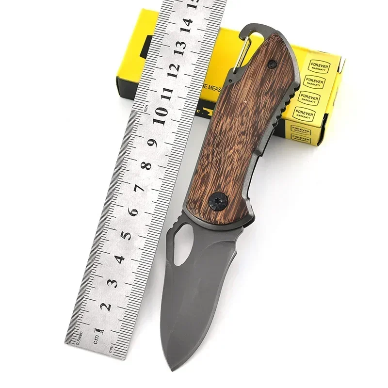 

Outdoors Steel Folding Hunting Knife for Men Military Tactical Knives Camping Knife for Hunting and Fishing Leather Sheath