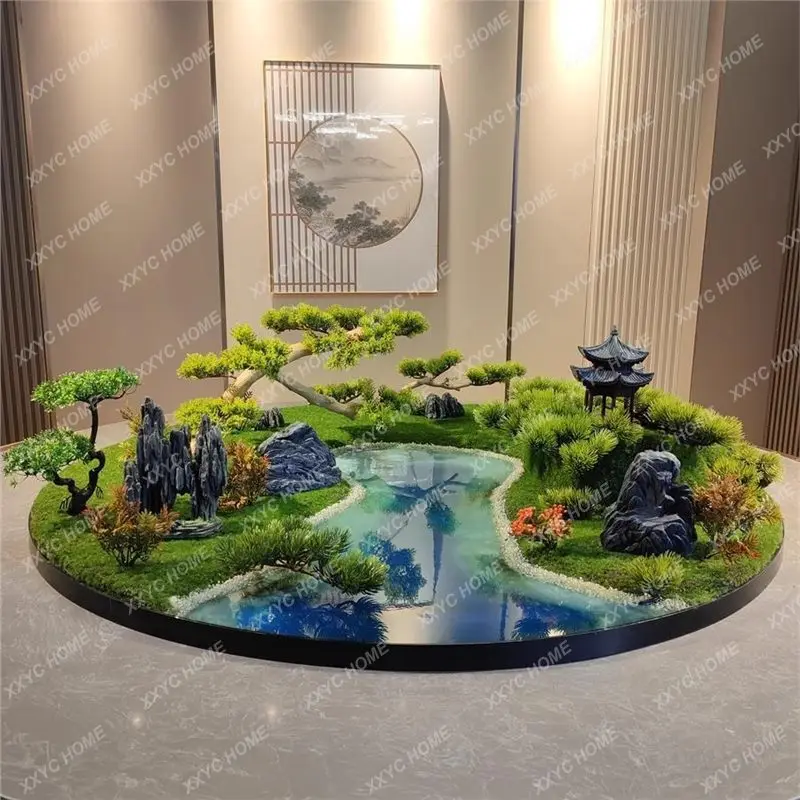 LXFlower in the middle of the dining table Spray water light Remote control table turntable flower