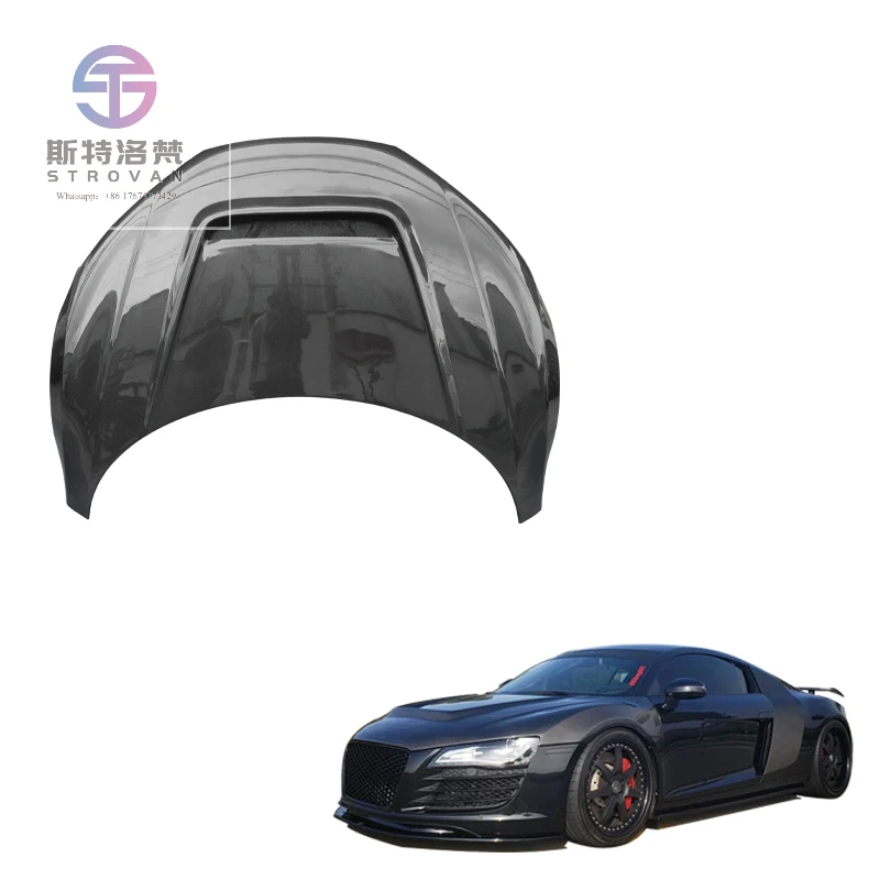 

Автомобильный комплект Langyu и автомобильные аксессуары, крышка двигателя, передний капот из углеродного волокна PPI в стиле R8, капот двигателя