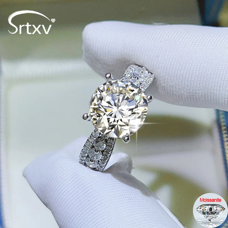 

2/3CT D Цвет Муассанит Обручальное Кольцо для Женщин S925 Стерлинговое Посеребрение 18 К Белое Золото Сверкающие Бриллианты Обручальное Кольцо Невесты Ювелирные Изделия