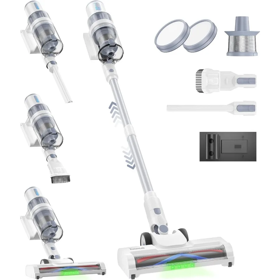 Cordless Vacuum Cleaner 45KPA Stick Vacuum Cleaners for Home 6-in-1 Rechargeable Lightweight Vacuum Up to 35Mins Runtime with P