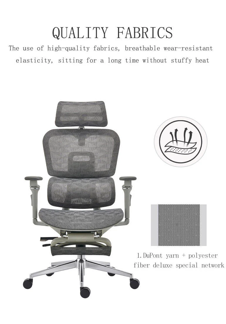 ZC02 High Quality Ergonomic Executive Office Chair PU Leather Aluminum Mesh Multi-Function Swivel Adjustable Comfortable Chair