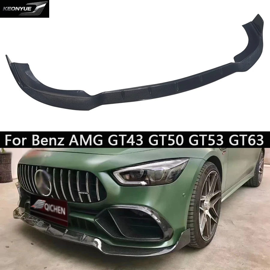 Kohlefaser-Frontlippe für Mercedes Benz AMG GT43 GT50 GT53 GT63 Auto-Frontstoßstange Diffusor Kinn-Spoiler Auto-Zubehör Karosserie-Kit