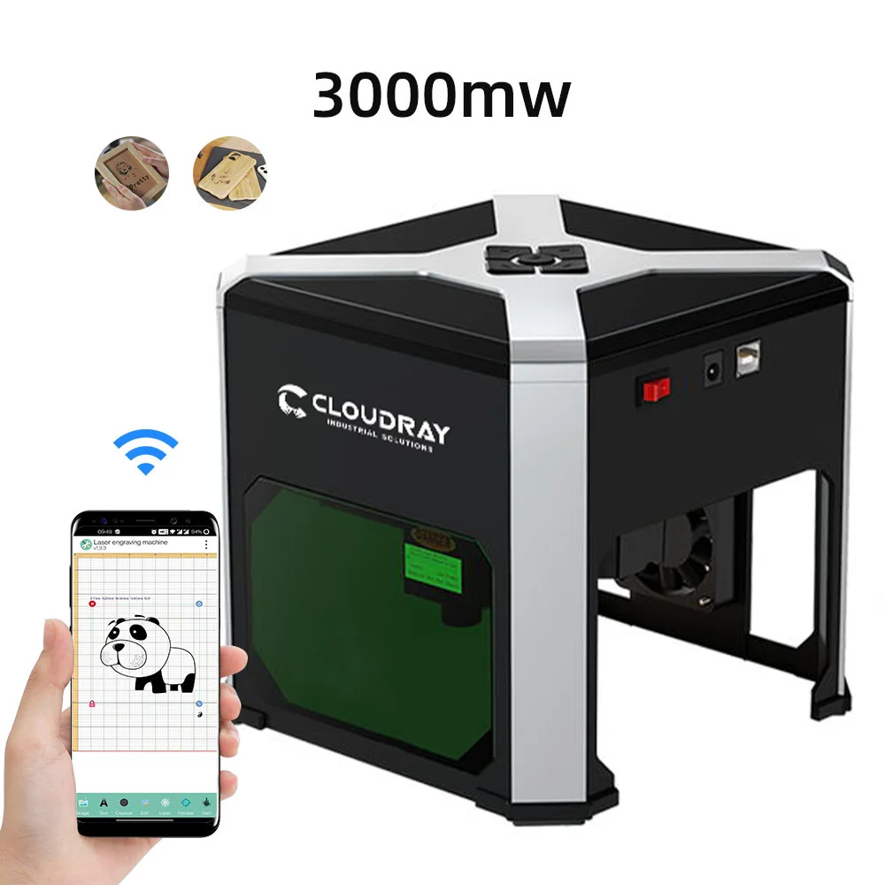 Imagem -05 - Cloudray-máquina de Gravação a Laser Gravador a Laser Impressora Wainlux k6 Mark Cortador Máquinas para Trabalhar Madeira Plástico 3000mw Bluetooth Mini
