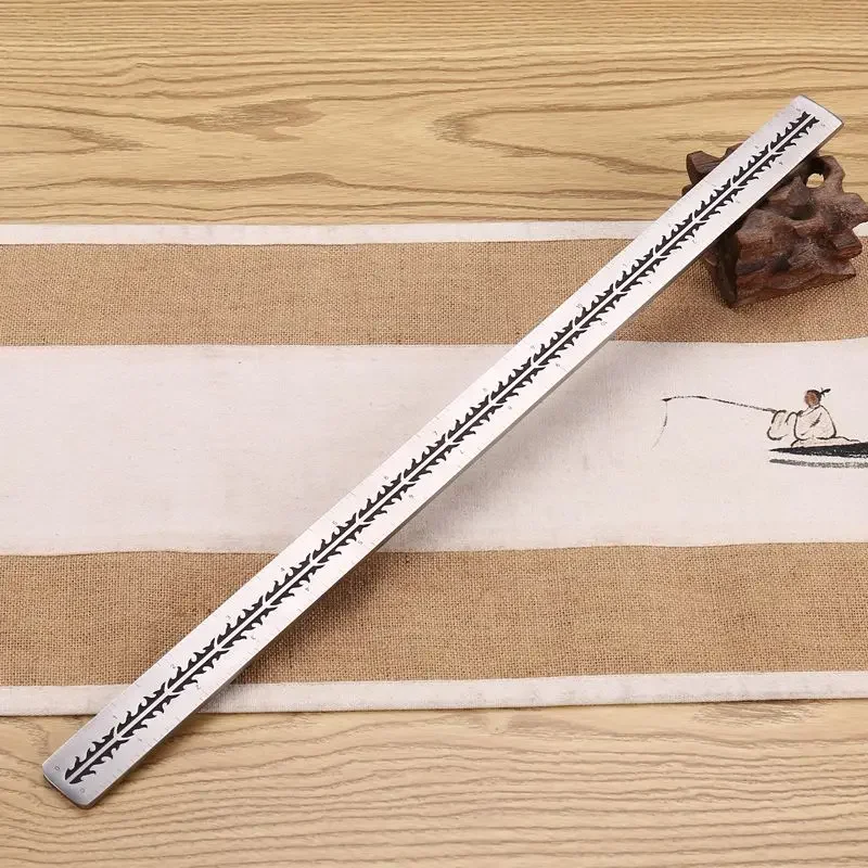 50cm mechaniczna linijka stalowa Longquan ręczne kucie narzędzie pomiarowe do użytku domowego Outdoor EDC samochód do samoobrony kij narzędzia