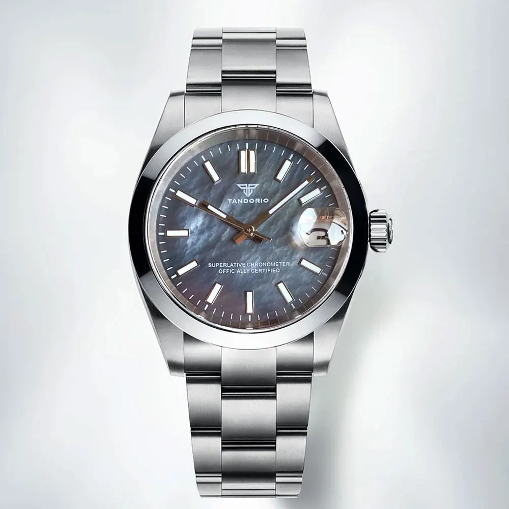 Weiße MOP-Uhr, 36 mm, 39 mm, klassische polierte Lünette, 200 m wasserdicht, mechanische Uhren, Saphirglas, NH35-Uhrwerk für Herren