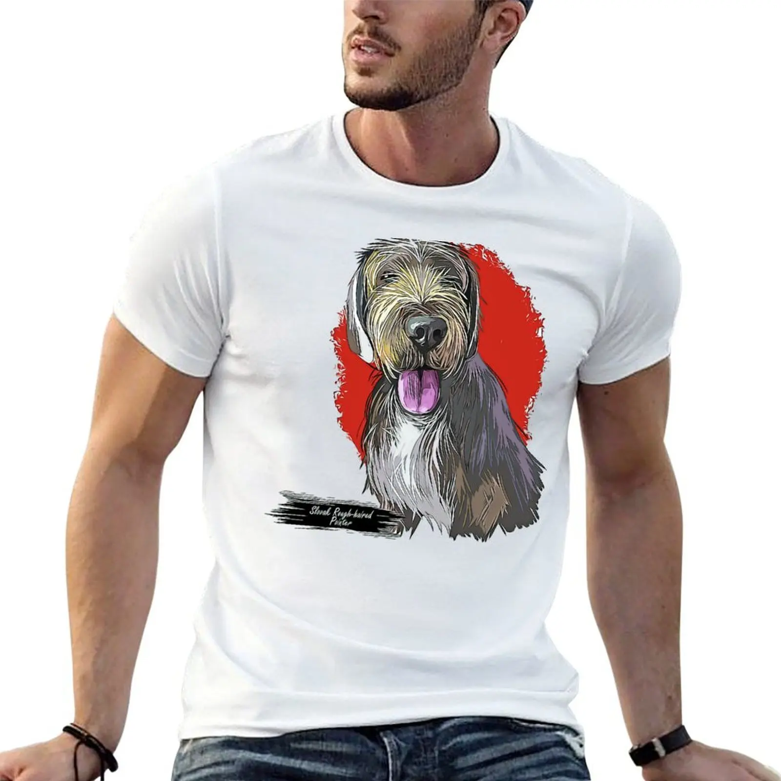 

Slovak Rough Haired Pointer Dog T-Shirt man t shirts high quality luxury brand funny t shirts man T-Shirt
