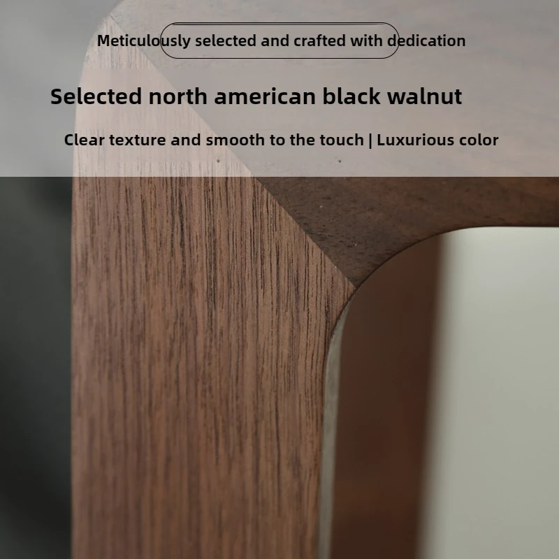 Black Walnut Living Room End Table Mobile Sofa Side Tables Small Space C-Shaped Computer Desk Bedroom