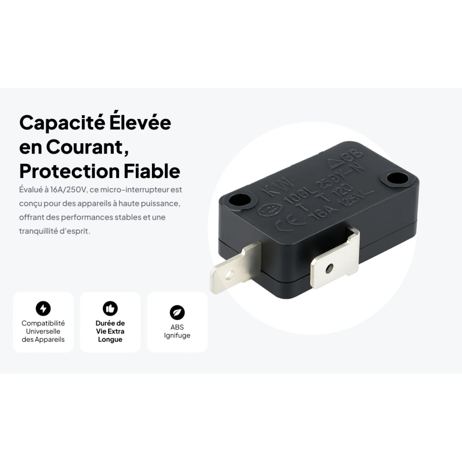 ABS Micro Switch Replacement Durable Mini Limit for Microwave Door Switch and Communication Equipment
