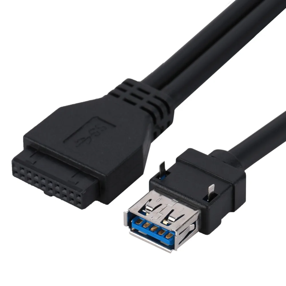Durable 2 Ports USB 3.0 Front Panel Cable 19/20PIN 0.3 Meters USB 3.0 19/20Pin Cable Motherboard Panel Cable Computer Assembly