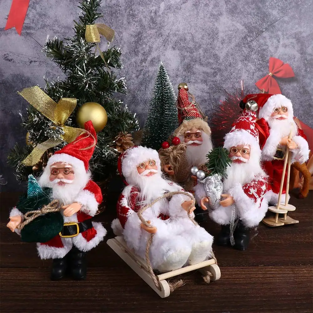 New Year Kids Gift N1N Xmas Tree Drop Ornaments Figurine Santa Claus Doll Hanging Pendants Christmas Decorations Santa Figure