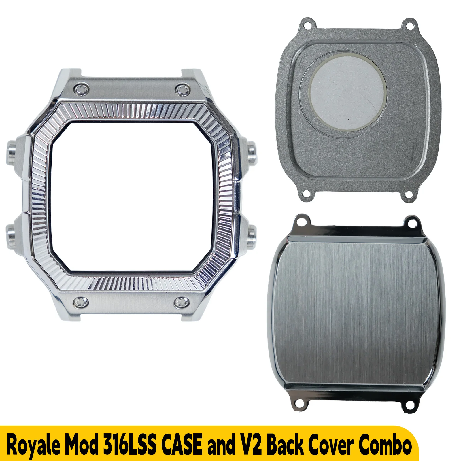 Compatible with Casio AE1200 AE1300 Royale Mod Watch Case and V2 Back Cover Upgrade Combo 316L Stainless Steel Metal Watch Mod view 2