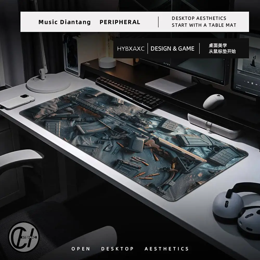 Gun parts assembly Large Mouse Pad XXL Desk Mat Non-Slip Rubber Base Gaming Keyboard and Mouse Stitched Edges for Home and game