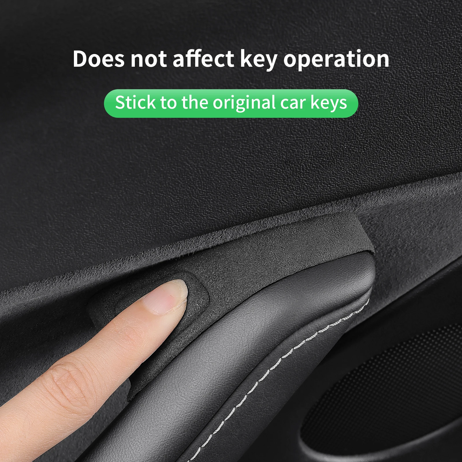 For Tesla Model 3, Model Y 2018 2019 2020 2021 2022 2023 Door Switch Button Cover Alcantara Suede Interiors