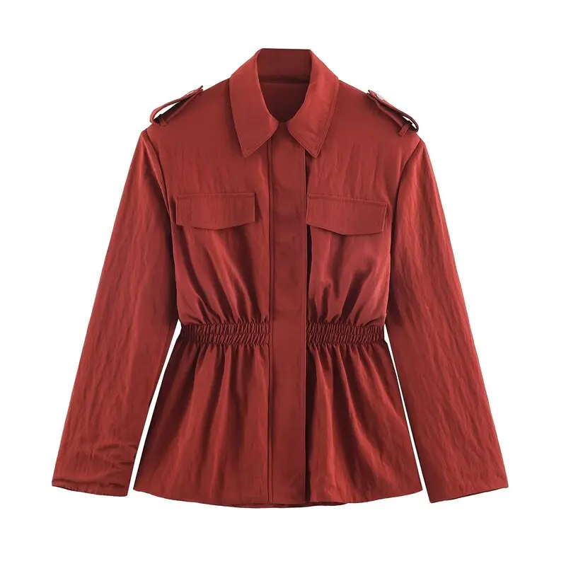 Shoulder Pad Long Sleeve Shirt with Collar Autumn New Arrival Women's Outerwear Trousers Fashionable Elegant Workwear