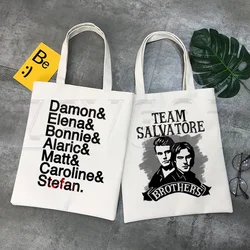 The Vampire Diaries Chronicles Vampiricas Hip Hop HipsterCartoon Print Shopping Bags Girls Fashion Casual Pacakge Hand Bag