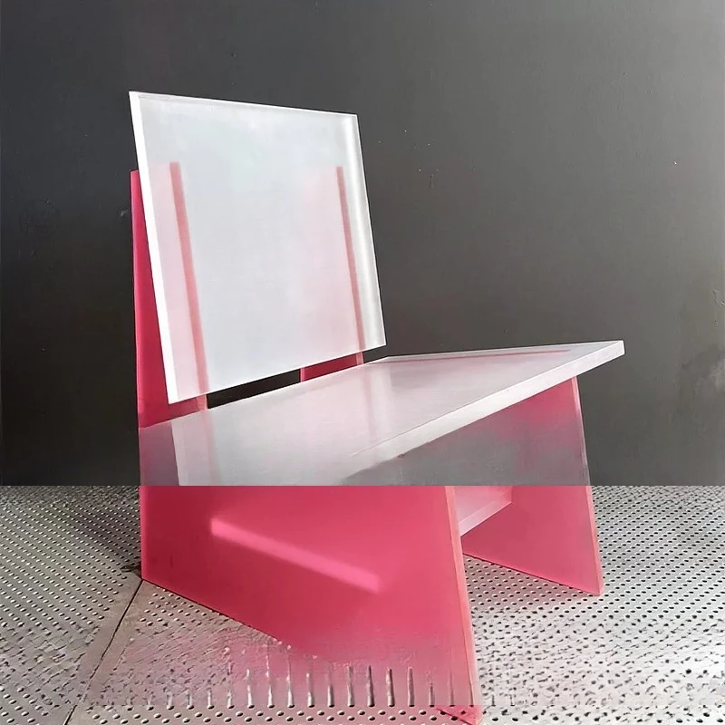Internet celebrity dining chair makeup chair matte powder acrylic chair high-end casual dresser stool simple modern home