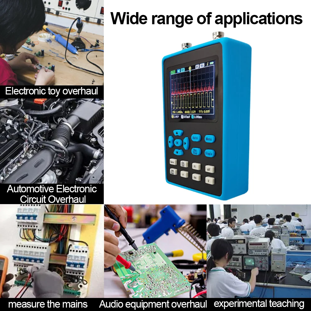 Digital Portable USB Oscilloscope 120MHz Bandwidth Dual Channel 500M Sampling Rate 28inch Large Screen for Car/ Appliance Repair