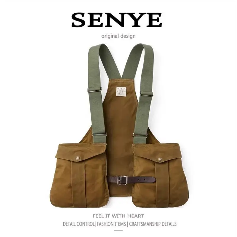 

Мужской многофункциональный жилет в стиле ретро в американском стиле хип-хоп, модный жилет с карманами, уличная рыбалка, кемпинг, функциональный стиль