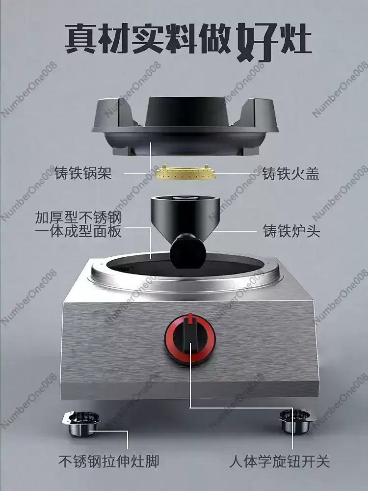 

Kitchen Single Gas Stove Household Gas hob Cooktop Stainless Steel Commercial Gas stove Range Sove