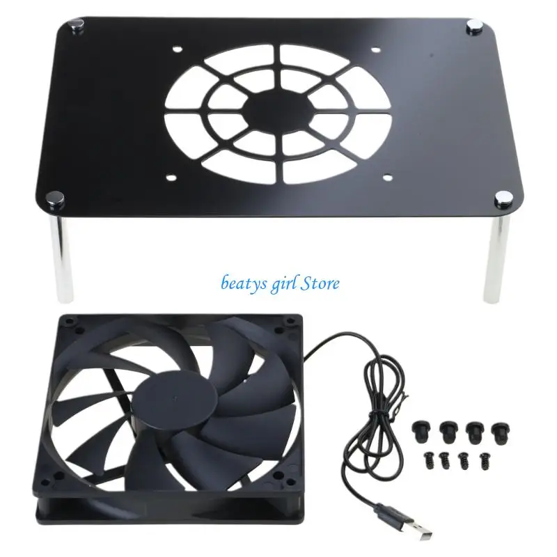C7AB 12cm 14cm Latop Computer Cooling Routers Cooling Base Fan Bracket Rack Heatsink