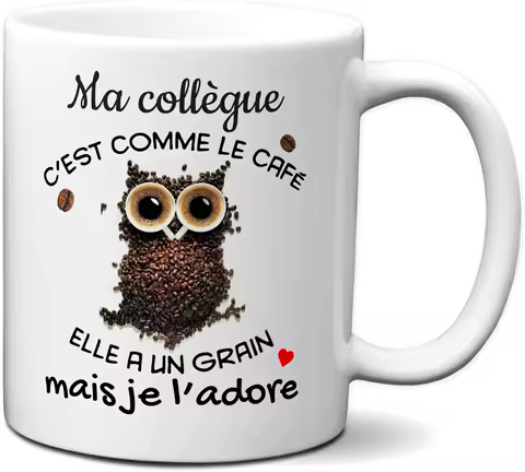 Ma Collegue Cest Comme le Cafe Mug Unique French Coworker Birthday Gift Idea Office Leaving Present Original Coffee Tea Cup